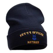 Petty Officer Retired Embroidered Long Knitted Beanie