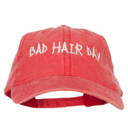 Phrase of Bad Hair Day Embroidered Washed Buckle Cap