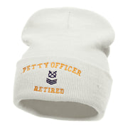 Petty Officer Retired Embroidered Long Knitted Beanie