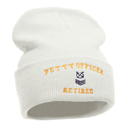 Petty Officer Retired Embroidered Long Knitted Beanie