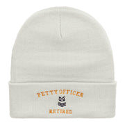 Petty Officer Retired Embroidered Long Knitted Beanie