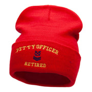 Petty Officer Retired Embroidered Long Knitted Beanie