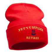 Petty Officer Retired Embroidered Long Knitted Beanie