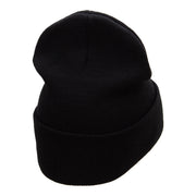 Snowboarding Silhouette Embroidered Long Knitted Beanie