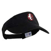 Anti Ghost Sign Icon Embroidered Pro Style Cotton Twill Washed Visor - Black OSFM