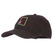 Arizona Saguaro with Map Embroidered Unstructured Washed Cap