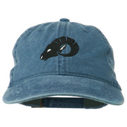 Zodiac Aries Embroidered Washed Cap