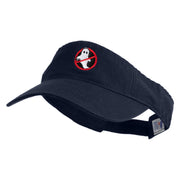 Anti Ghost Sign Icon Embroidered Pro Style Cotton Twill Washed Visor - Navy OSFM