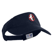 Anti Ghost Sign Icon Embroidered Pro Style Cotton Twill Washed Visor - Navy OSFM