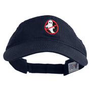 Anti Ghost Sign Icon Embroidered Pro Style Cotton Twill Washed Visor - Navy OSFM
