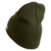 U.S. Army Specialist Corps Symbol Embroidered 8 Inch Solid Knit Short Beanie Made in USA - Olive OSFM