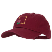 Arizona Saguaro with Map Embroidered Unstructured Washed Cap