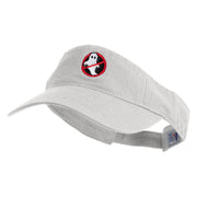 Anti Ghost Sign Icon Embroidered Pro Style Cotton Twill Washed Visor - White OSFM