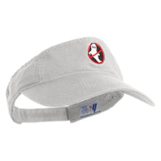 Anti Ghost Sign Icon Embroidered Pro Style Cotton Twill Washed Visor - White OSFM