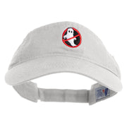 Anti Ghost Sign Icon Embroidered Pro Style Cotton Twill Washed Visor - White OSFM