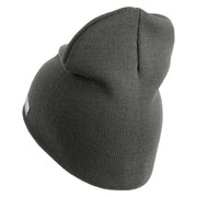 U.S. Army Specialist Corps Symbol Embroidered 8 Inch Solid Knit Short Beanie Made in USA - Charcoal OSFM