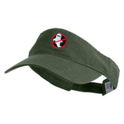 Anti Ghost Sign Icon Embroidered Pro Style Cotton Twill Washed Visor - Olive OSFM