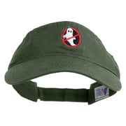 Anti Ghost Sign Icon Embroidered Pro Style Cotton Twill Washed Visor - Olive OSFM