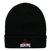 Kick Boxing Embroidered 12 Inch Long Knitted Beanie