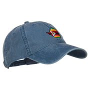 Zimbabwe Map Flag Embroidered Washed Cap