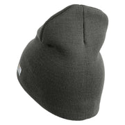 U.S. Army Cavalry Collar Insignia Symbol Embroidered 8 Inch Solid Knit Short Beanie Made in USA - Charcoal OSFM