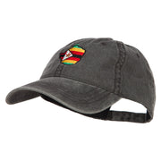 Zimbabwe Map Flag Embroidered Washed Cap