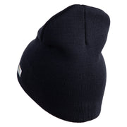 U.S. Army Cavalry Collar Insignia Symbol Embroidered 8 Inch Solid Knit Short Beanie Made in USA - Navy OSFM