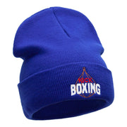 Kick Boxing Embroidered 12 Inch Long Knitted Beanie