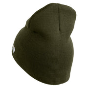 U.S. Army Cavalry Collar Insignia Symbol Embroidered 8 Inch Solid Knit Short Beanie Made in USA - Olive OSFM