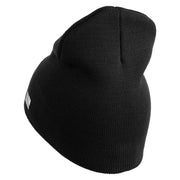 U.S. Army Cavalry Collar Insignia Symbol Embroidered 8 Inch Solid Knit Short Beanie Made in USA - Black OSFM