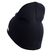 U.S. Army Infantry Symbol Embroidered 8 Inch Solid Knit Short Beanie Made in USA - Navy OSFM