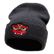 Dragon Head Embroidered Knitted Long Beanie