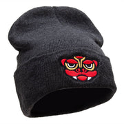 Dragon Head Embroidered Knitted Long Beanie