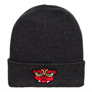 Dragon Head Embroidered Knitted Long Beanie