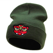 Dragon Head Embroidered Knitted Long Beanie