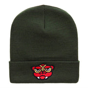 Dragon Head Embroidered Knitted Long Beanie