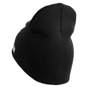 U.S. Army Infantry Symbol Embroidered 8 Inch Solid Knit Short Beanie Made in USA - Black OSFM