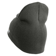 U.S. Army Infantry Symbol Embroidered 8 Inch Solid Knit Short Beanie Made in USA - Charcoal OSFM