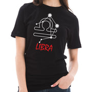 Zodiac Libra Sign Graphic Design Short Sleeve Cotton Jersey T-Shirt