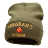 Sergeant Veteran Embroidered Long Knitted Beanie