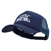 I'd Rather Be Playing Basketball Embroidered Summer Foam Mesh Trucker Cap - Navy OSFM