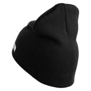 U.S. Army Military Police Insignia Symbol Embroidered 8 Inch Solid Knit Short Beanie Made in USA - Black OSFM