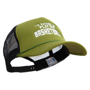 I'd Rather Be Playing Basketball Embroidered Summer Foam Mesh Trucker Cap - Cactus-Black OSFM