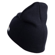 U.S. Army Military Police Insignia Symbol Embroidered 8 Inch Solid Knit Short Beanie Made in USA - Navy OSFM