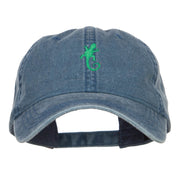 Lizard Embroidered Washed Cap