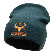 Deer Hunter Embroidered Long Knitted Beanie