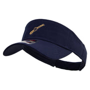 Golden Baseball Icon Embroidered Cotton Twill Sun Visor - Navy OSFM