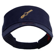 Golden Baseball Icon Embroidered Cotton Twill Sun Visor - Navy OSFM