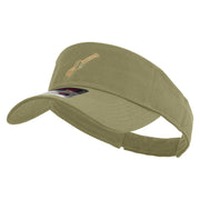 Golden Baseball Icon Embroidered Cotton Twill Sun Visor - Khaki OSFM