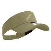 Golden Baseball Icon Embroidered Cotton Twill Sun Visor - Khaki OSFM